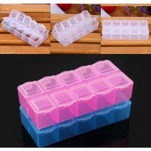10 Grid PP Double Row Multipurpose Organizer Container Storage Box Fit for Household Daily / Cosmetic / Jewelry / Tool Parts
