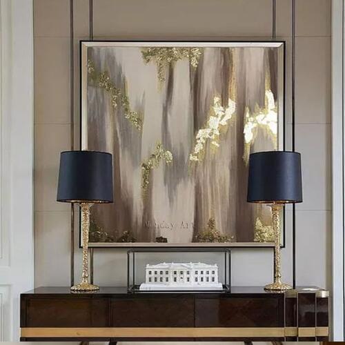 100% best hand painted gold paintings handmade acrylic gold tree painting artwork Wall Pictures for living room home decoration