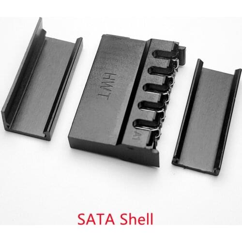 30PCS/1LOT Pierce type female SATA PC computer ATX hard disk power connectors plastic shell with 180 or 90 degrees cap Housing