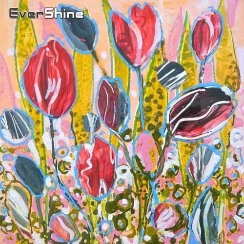 EverShine DIY 5D Diamond Painting Flowers Cross Stitch Diamond Mosaic Abstract Picture Rhinestones Bead Embroidery Home Decor