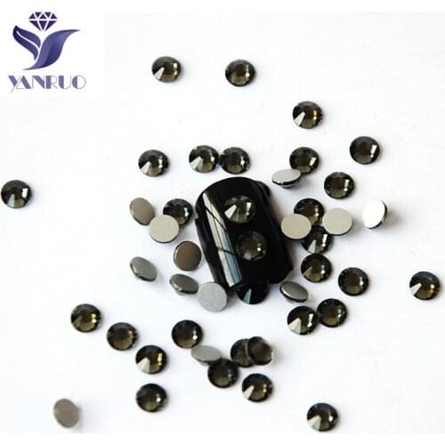 Shiny Black Diamond Stones All Sizes Circle Beads Nail Art Rhinestones Glitters Strass Nail Art Gems Decoration