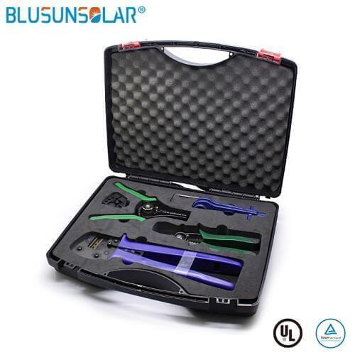 BLUSUNSOLAR 1 Set Solar Wire Tool Kit Crimping &Cutter& Striping With DC Connector Spanner Wrench