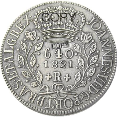 Brazil 1821 640 Ries Silver Plated Copy Coins
