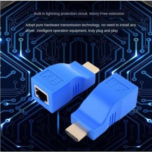 Bundwin 4K HDMI-compatible Extender Extension Up To 30m Over CAT5e / 6 UTP LAN Ethernet Cable RJ45 Ports LAN Network