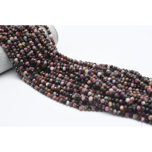 3x5mm AA Natural Faceted tourmaline irregular Abacus Beads For DIY necklace bracelet jewelry making 15 "free delivery