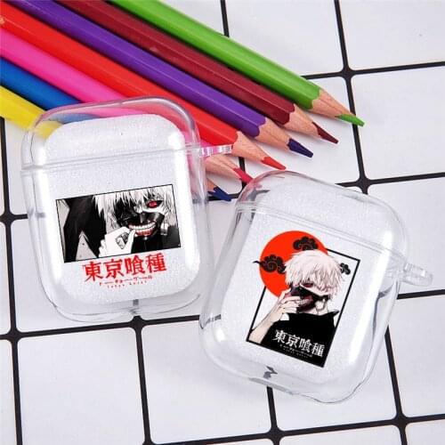Anime Tokyo Ghouls Earphone Case For Airpods 2 1 Kaneki Ken Soft TPU Clear Wirless Bluetooth Headphone Cover Cartoon Protect Box