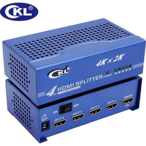 CKL 1 in 4 out HDMI Splitter 1.4v 4K 3D 1x4 HDMI Distributor Duplicator for Xbox PS3 PS4 PC DV DVD HDTV HD-9442