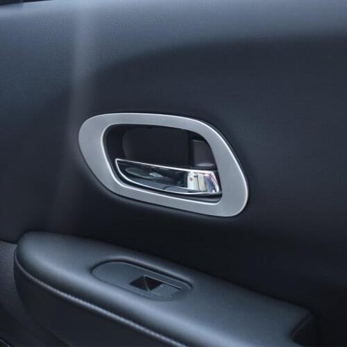 FOAL BURNING ABS Silver Car Inner Door Handle Decoration Cover Sticker for Honda HRV HR-V Vezel 2014 2015 2016 2017 Accessories