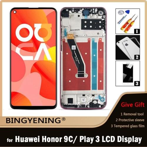 Original For Huawei Honor 9C LCD Display Screen Touch Digitizer Assembly For 6.39‘’ Honor Play 3 AKA-L29 With Frame Replace
