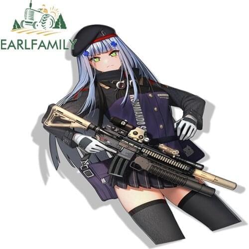 EARLFAMILY Cartoon Car Sticker for Girls 39 Frontline Anime Vinyl Rear Windshield Trunk Decal Waterproof Car Accessories
