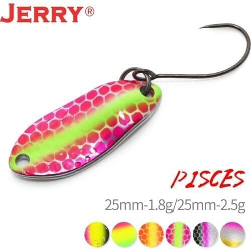 Jerry Pisces Ultralight Trolling Area Trout Fishing Lure 1.8g 2.5g Lake Stream Artificial Bait Wobblers Brass Mini Perch Tackle