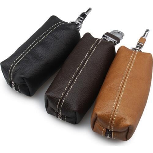 2019 new hot 100% genuine leather car key holder housekeeper car keys wallet Case Keychains leather purse coins pouch for cars