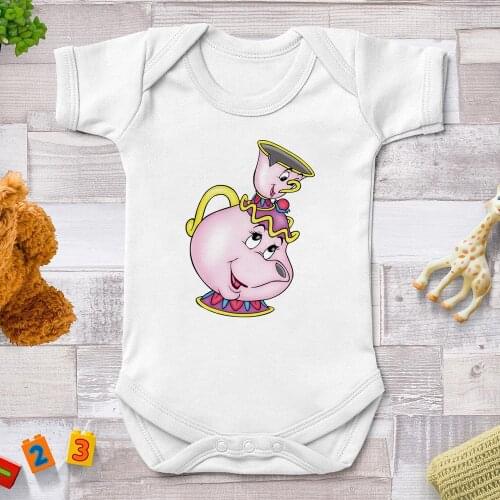 Beauty And The Beast Baby Rompers Newborn Summer White Jumpsuits Harajuku Streetwear Baby Girl Bodysuits Infant Bebe Outfits