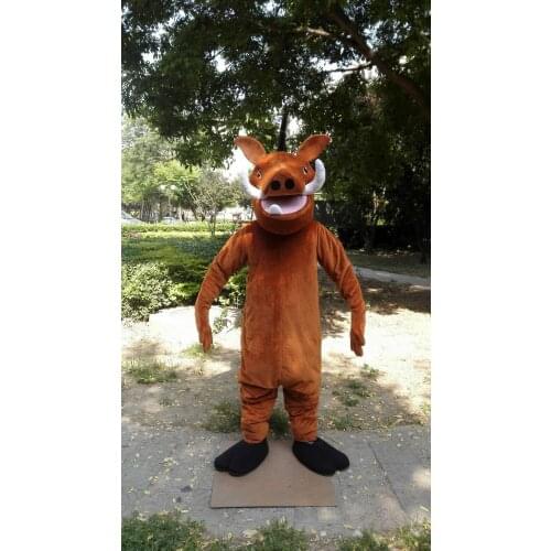 Wild Boar Pig Mascot Costume Suit Cosplay Party Game Dress Outfit Advertising Halloween Carnival Cartoon Character Costume Gift