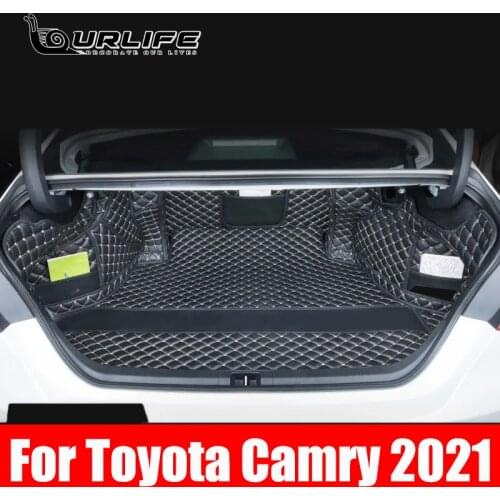 Rear Trunk Mat Car Trunk Leather Mats Parts Rear Boot Liner Styling Anti New Pattern Dirty Protector Tray For Toyota Camry 2021