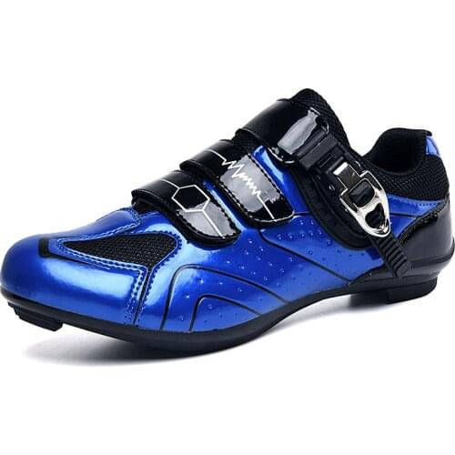 Hot Blue Road Cycling Shoes Men Women Professional Self-Locking MTB Cycling Sneakers Men Big Size Breathable Bicycle Shoes Men