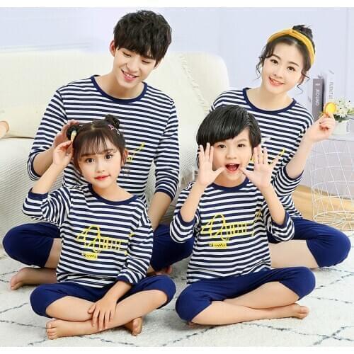 Summer Childrens Pajamas Baby Boys Clothes Cotton Girls Pijamas Mother Kids Pyjamas Clothing Suit Tshirt+short Sleepwear Sets