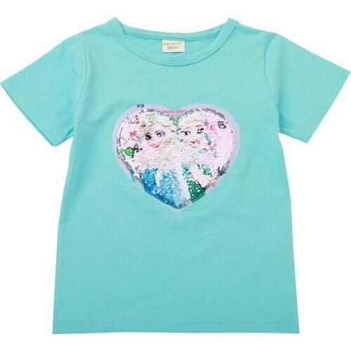 Face change color magic color mini T-shirt sequin T-shirt girls T-shirt birthday gift