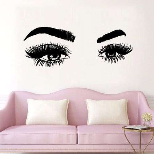 Cartoon Eyelash Nursery Wall Stickers Vinyl Art Decals For Kids Rooms Wall Decoration Murals