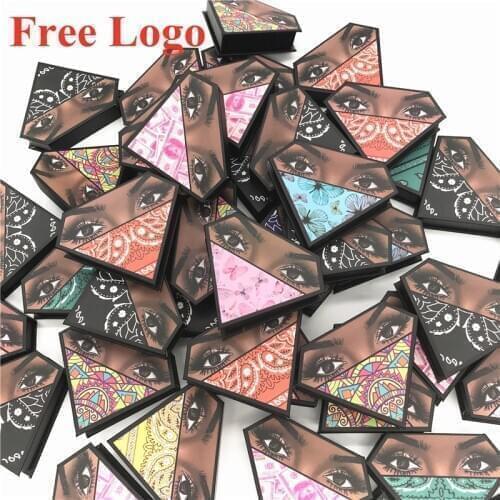 Diamond False Eyelashes Packaging Box Fashion Personality Fake 3D Mink Lashes Boxes Faux Strip Diamond Shape Case Empty