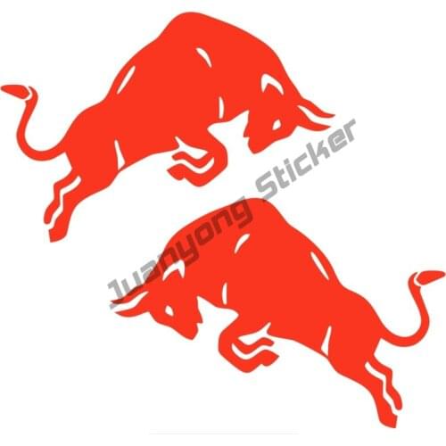 Jumping Bull Cow Red Creativity Car Sticker Vinyl Decals Personality Motorcycle Window Reflective Accessories Sticker Pvc15*10cm