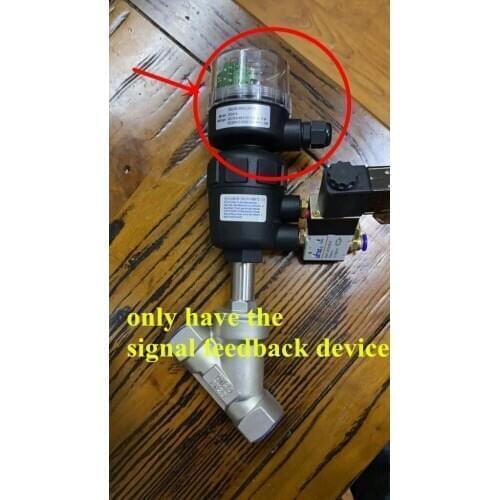 Pneumatic angle seat valve signal feedback device