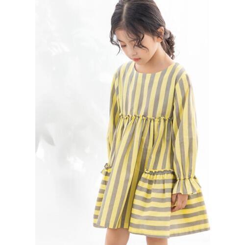 Girl casual striped dress children clothing girls princess party dresses spring autumn kids clothes for 4-10 years