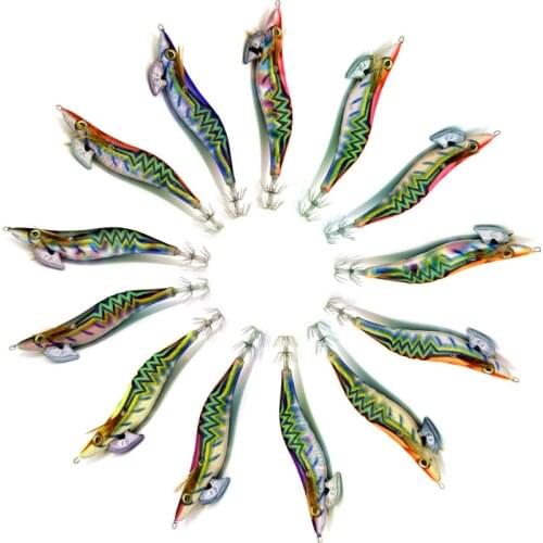 Fishing Lure The Second Generation Wood Shrimp 3.0/3.5 Inch Wood Shrimp Squid Bait Cuttlefish Bait Fishing Lures Saltwater Lure