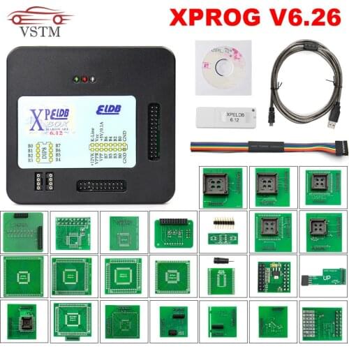 V5.86 V5.55 V5.84 XPROG V6.26 V6.12 V6.17 Add New Authorization X-PROG M Metal Box XPROG-M ECU Programmer X Prog M Full Adapters