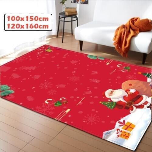 WUJIE 3D Printing Anti-slip Carpet Christmas Area Rugs for Living Room Floor Mat Parlor Carpets Home Decoration(6 Styles)