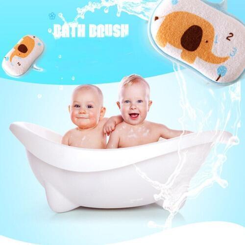 Hot Infant Baby Kids Cute Elephant Bath Brushes Bath Sponge Baby Shower Convenient Product Color Random