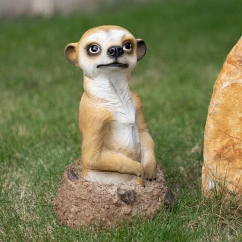 Garden Mongoose Statues, Simulated Meerkat Garden Scene House Patio Ornaments Resin Adorable Animal Figurine Outdoor Decoration