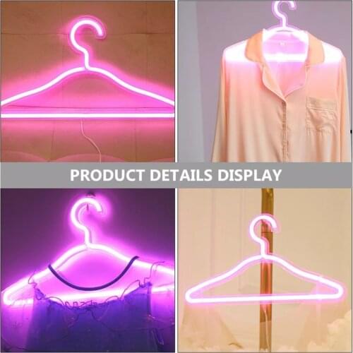 LED Neon Light Sign Clothes Stand USB Powered Hanger Night Lamp For Bedroom Home Wedding Clothing Store Wall Decor Party Decor