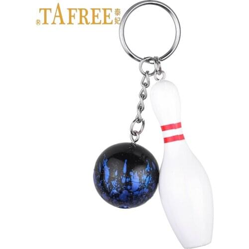 TAFREE Simulation bowling keychain sporting goods bowling set fans souvenir pendant keychain jewelry DSC1890
