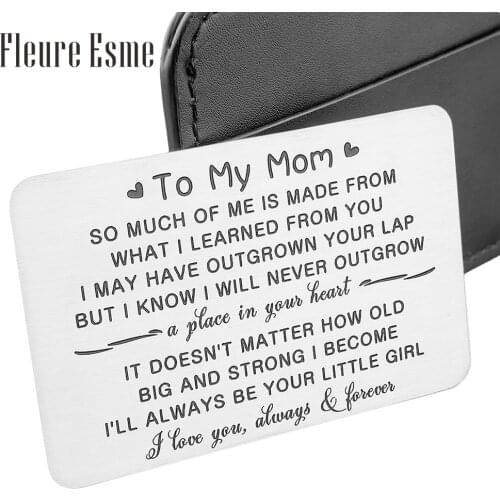 I Love You Forever and Always Mom Gifts Wallet Insert Card Mothers Day Gifts From Daughter Son To Mother Birthday Gifts