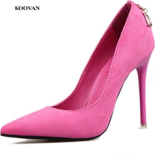 Koovan Womens Pumps 2020 New Style 11cm Suede Shoes High Heels For Women Girls Shoes