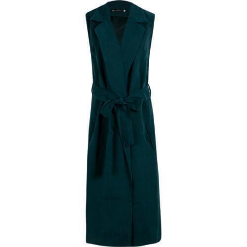 Women Ladies Sleeveless Waterfall Cape Lapel Long Cardigan Jacket Coat Waistcoat Clothes