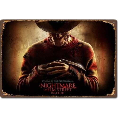 Home Decoration Tin Sign Nightmare Elm Street Horror Movie Movie Retro Vintage Tin Sign Halloween Decoration Sign 8x12 Inches