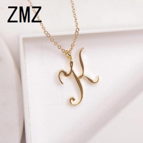 ZMZ 30pcs/lot 2019 Europe/US fashion English letter pendant lovely letter K text necklace gift for mom/girlfriend party jewelry
