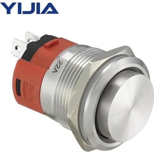 22mm 15A High Current Head Self-Resetting Metal Push Button 1NO1NC GQ22AH-11/S