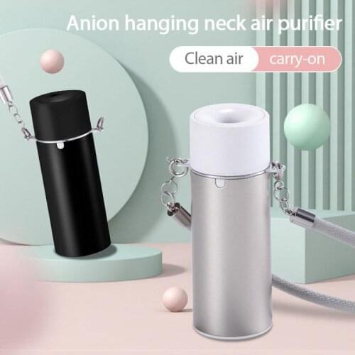 USB Car Air Purifier Wearable Negative Ionizer Rechargeable Anion Generator Efficient Purification Formaldehyde Smoke Remove