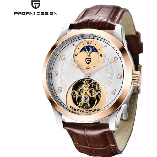 PAGANI DESIGN Fashion Men Mechanical Watch Luxury Sports Watch Men leather Tourbillon Automatic Watch Men 100M Waterproof Watch