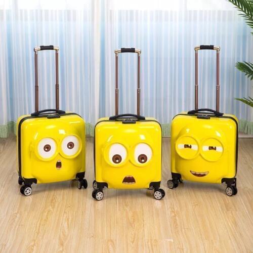 Anime girl luggage child rolling suitcase Little yellow man cartoon 20 inch students Travel trolley case children Boarding box
