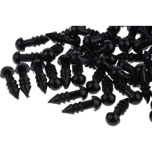 2x100 Pieces Black Plastic Safety Eyes with Backs for Dolls DIY Making 5mm