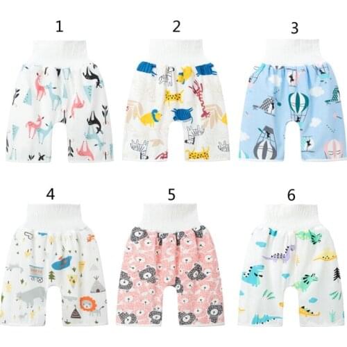 Baby Diaper Training Skirt Cotton High Waist Waterproof Diaper Skirt Children Baby Cloth Diaper Urination Skirt