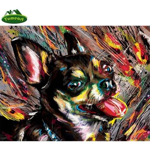 DIY Diamond Painting Chihuahua Dog Full Square Drill 5D Diamond Mosaic Animal Puppy Pet Diamond Mosaic Diamond Embroidery Sale