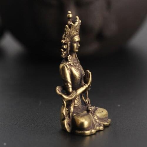 Household Buddha ornament Living room Office Decoration Copper Miniature