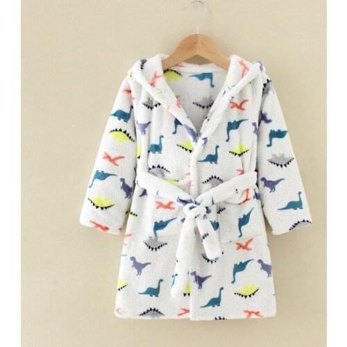 Boys and girls Flannel pajamas robe Autumn and winter Children bathrobe soft comfortable Kids baby homewear clothes 2-10year