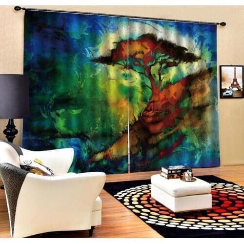 Paint green curtains Blackout curtain Drapes Living room Bedroom Decor 2 Panels HooksWindow Curtains