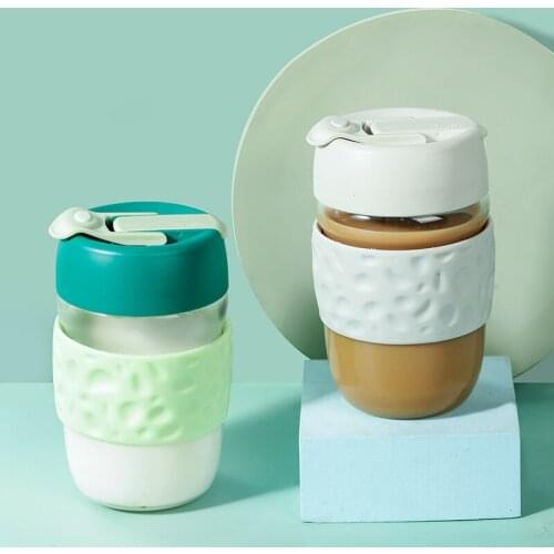 High Borosilicate Glass Coffee Cup Simple Multifunctional Watercolor Drinking Straw